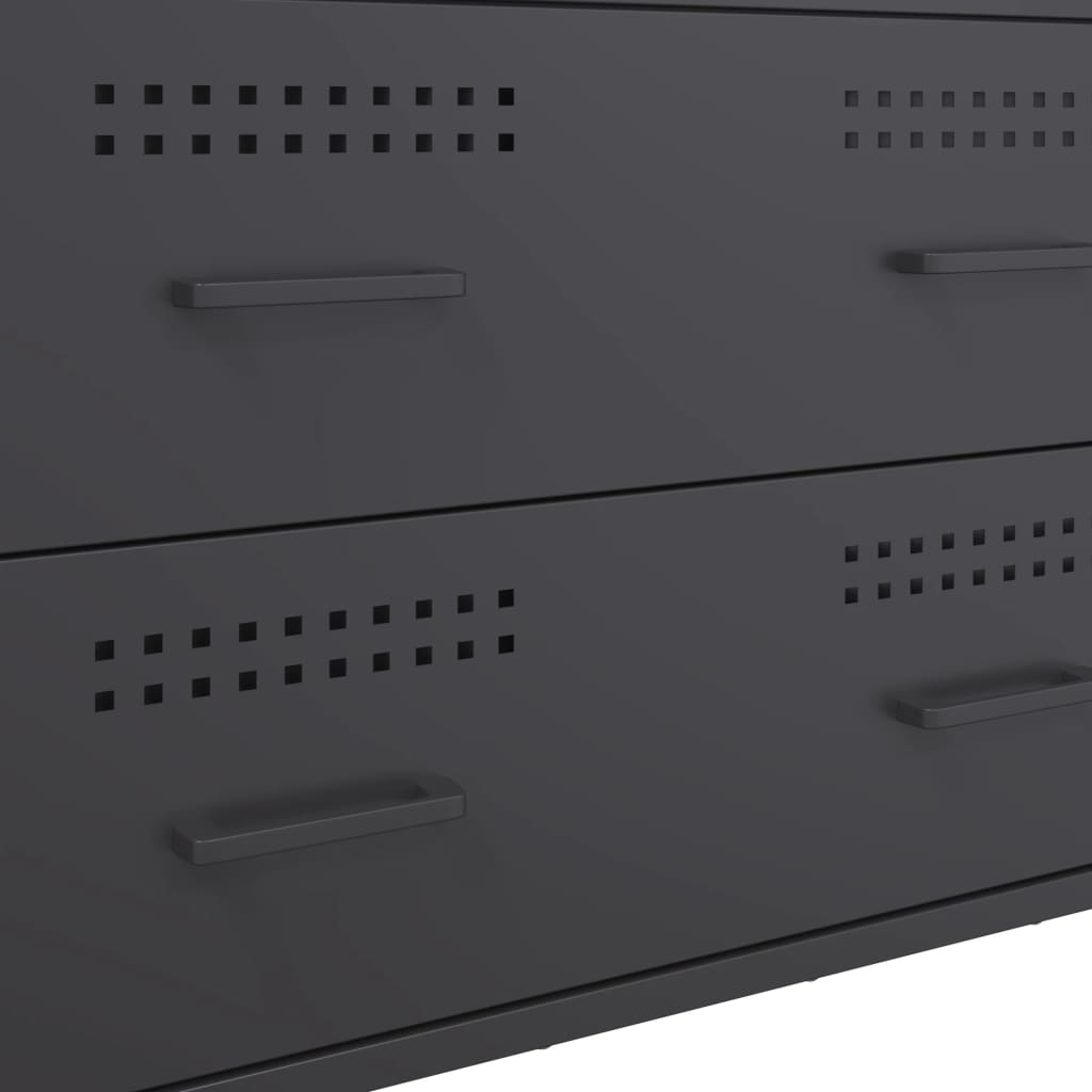 Dressoir 68x39x89 cm staal antracietkleurig is nu te koop bij PeponiXL, paradijselijk wonen!