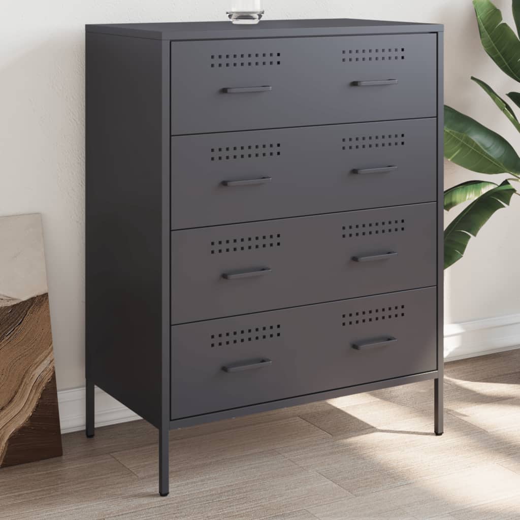 Dressoir 68x39x89 cm staal antracietkleurig is nu te koop bij PeponiXL, paradijselijk wonen!