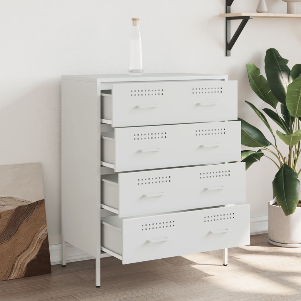 Dressoir 68x39x89 cm staal wit is nu te koop bij PeponiXL, paradijselijk wonen!