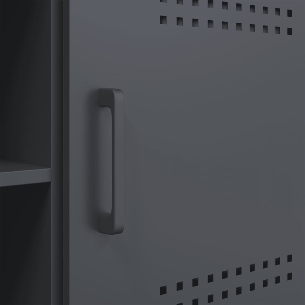 Tv-meubel 100,5x39x50,5 cm staal antracietkleurig is nu te koop bij PeponiXL, paradijselijk wonen!