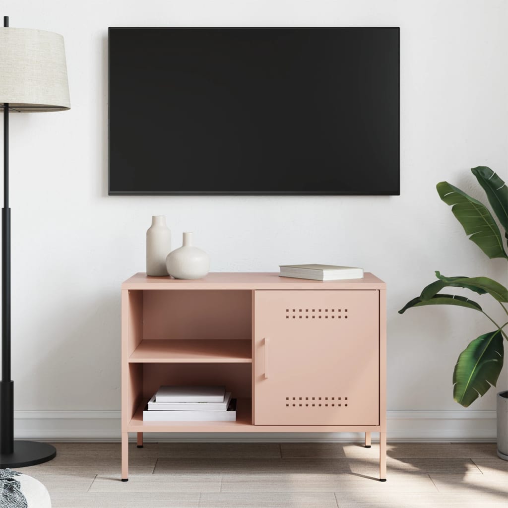 Tv-meubel 68x39x50,5 cm staal roze is nu te koop bij PeponiXL, paradijselijk wonen!