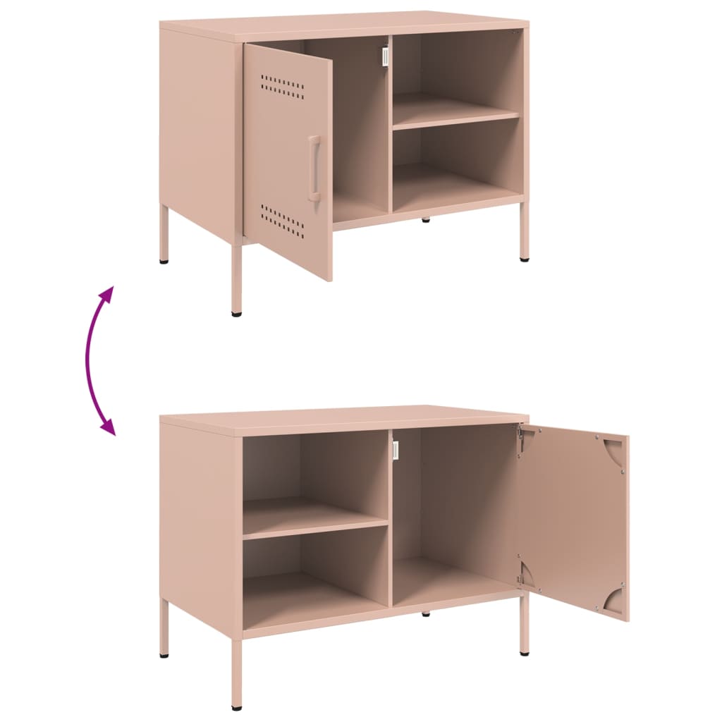 Tv-meubel 68x39x50,5 cm staal roze is nu te koop bij PeponiXL, paradijselijk wonen!