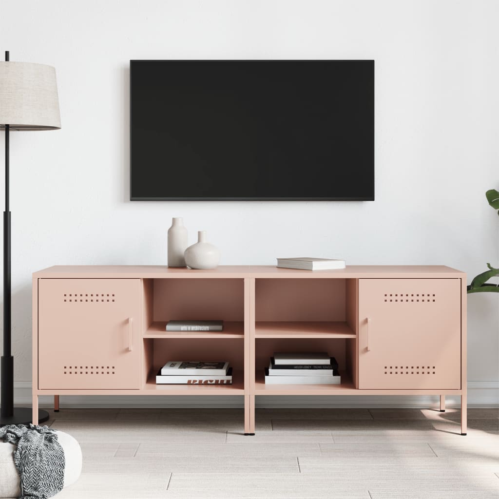 Tv-meubelen 2 st 68x39x50,5 cm staal roze is nu te koop bij PeponiXL, paradijselijk wonen!