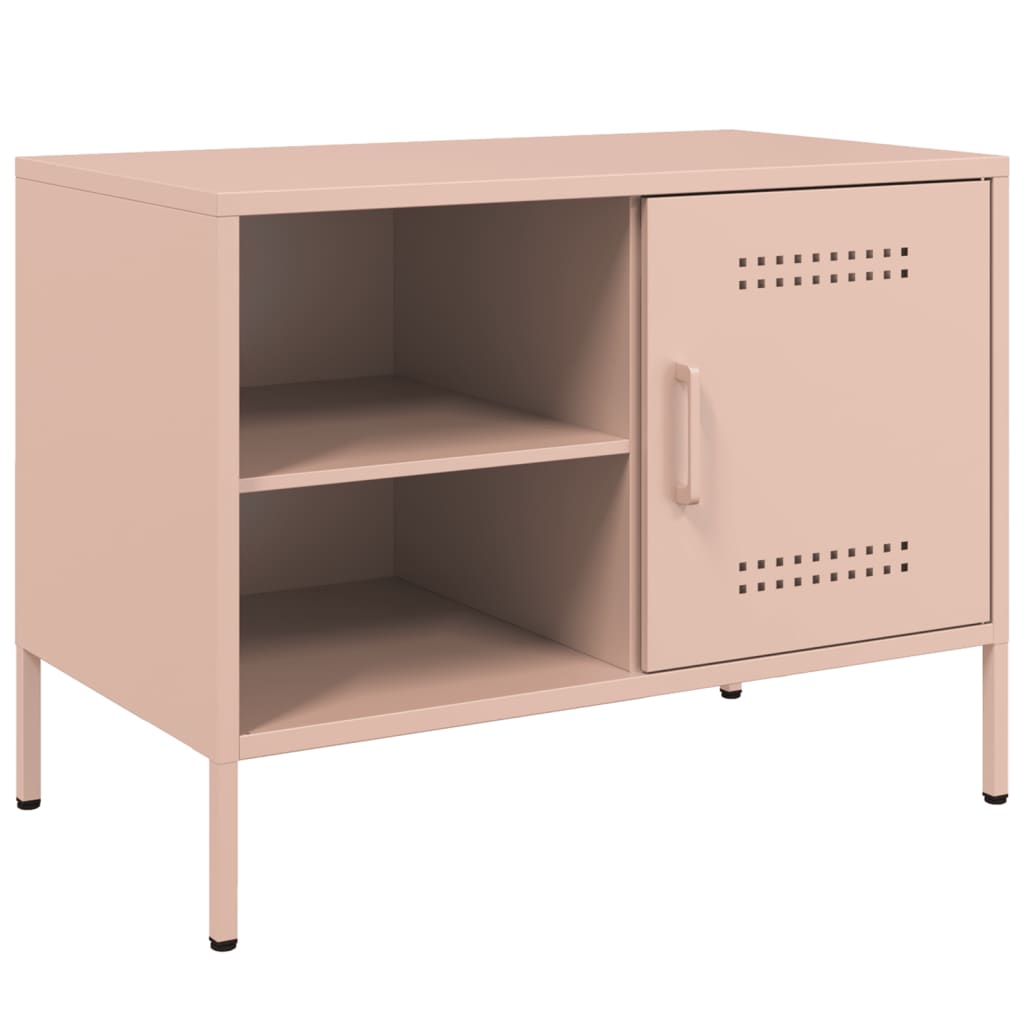 Tv-meubelen 2 st 68x39x50,5 cm staal roze is nu te koop bij PeponiXL, paradijselijk wonen!