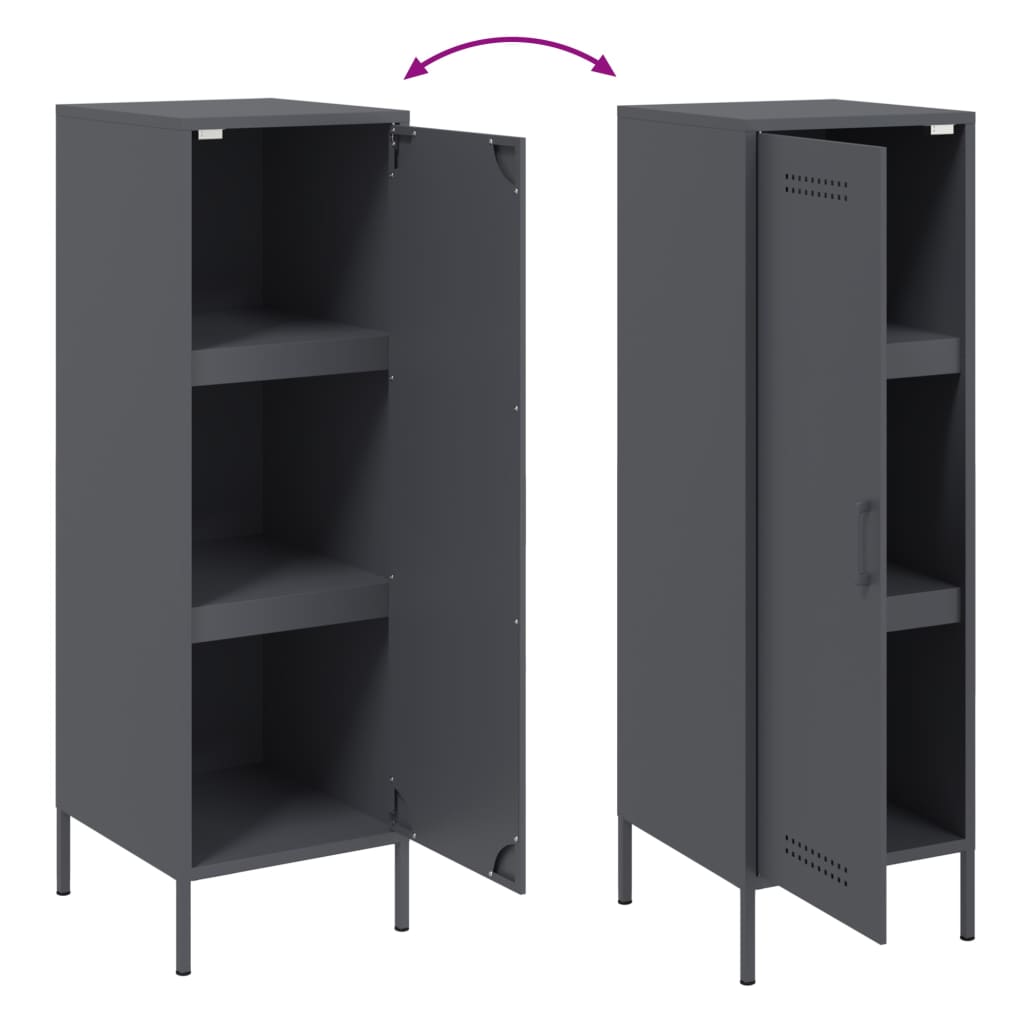 Hoge kast 36x39x113 cm staal antracietkleurig is nu te koop bij PeponiXL, paradijselijk wonen!