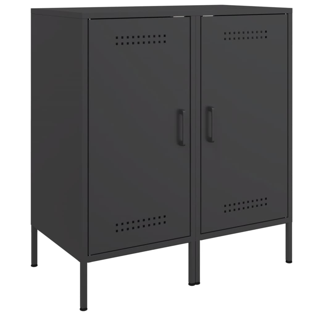 Dressoirs 2 st 36x39x79 cm staal zwart is nu te koop bij PeponiXL, paradijselijk wonen!
