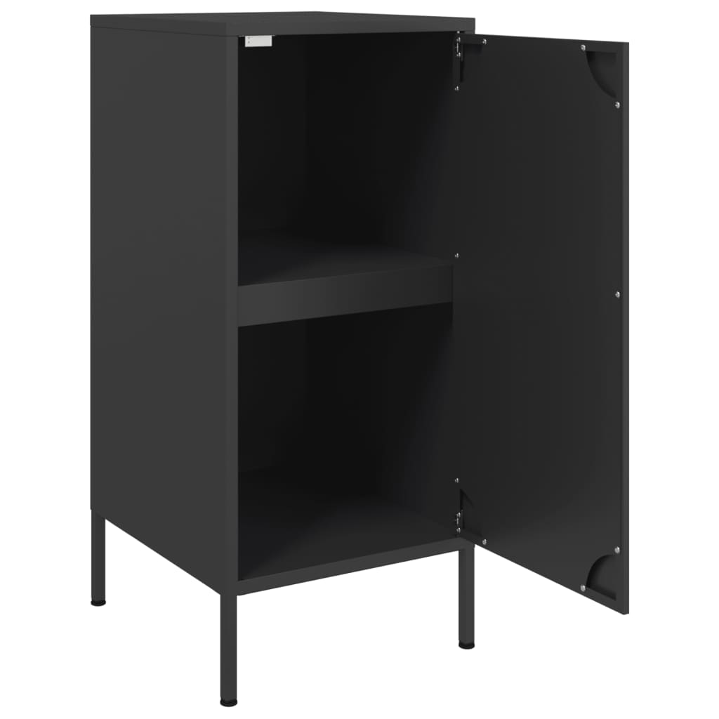 Dressoirs 2 st 36x39x79 cm staal zwart is nu te koop bij PeponiXL, paradijselijk wonen!