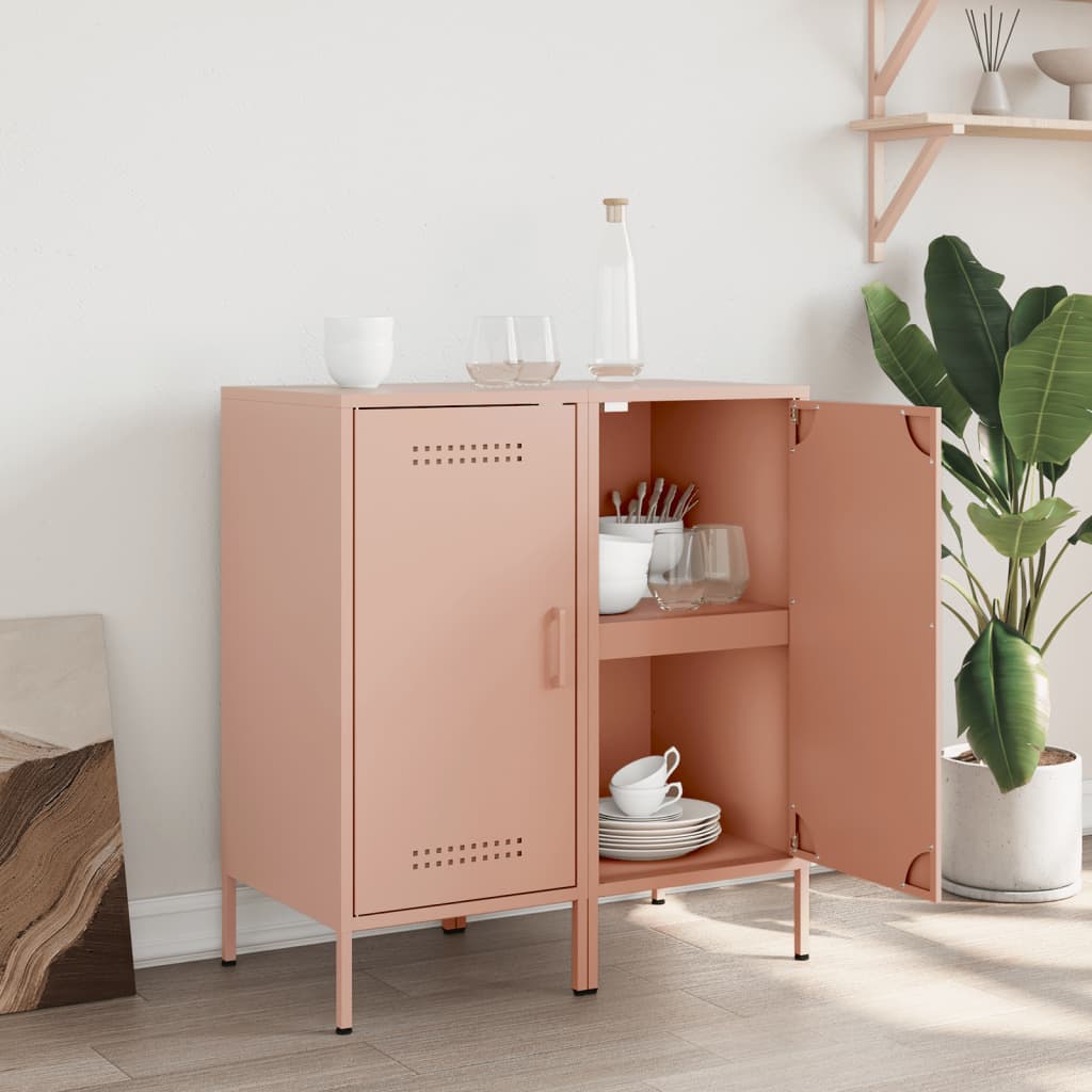 Dressoirs 2 st 36x39x79 cm staal roze is nu te koop bij PeponiXL, paradijselijk wonen!