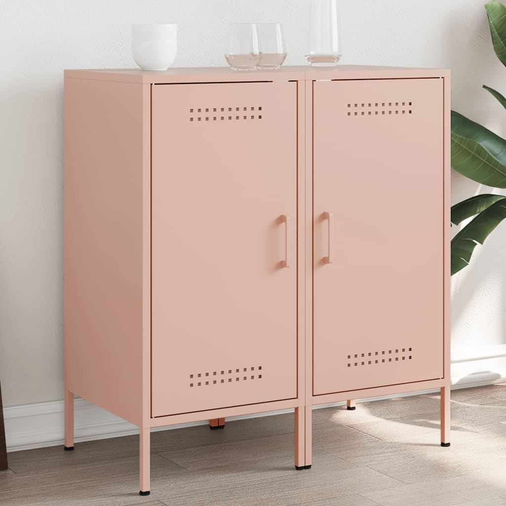 Dressoirs 2 st 36x39x79 cm staal roze is nu te koop bij PeponiXL, paradijselijk wonen!