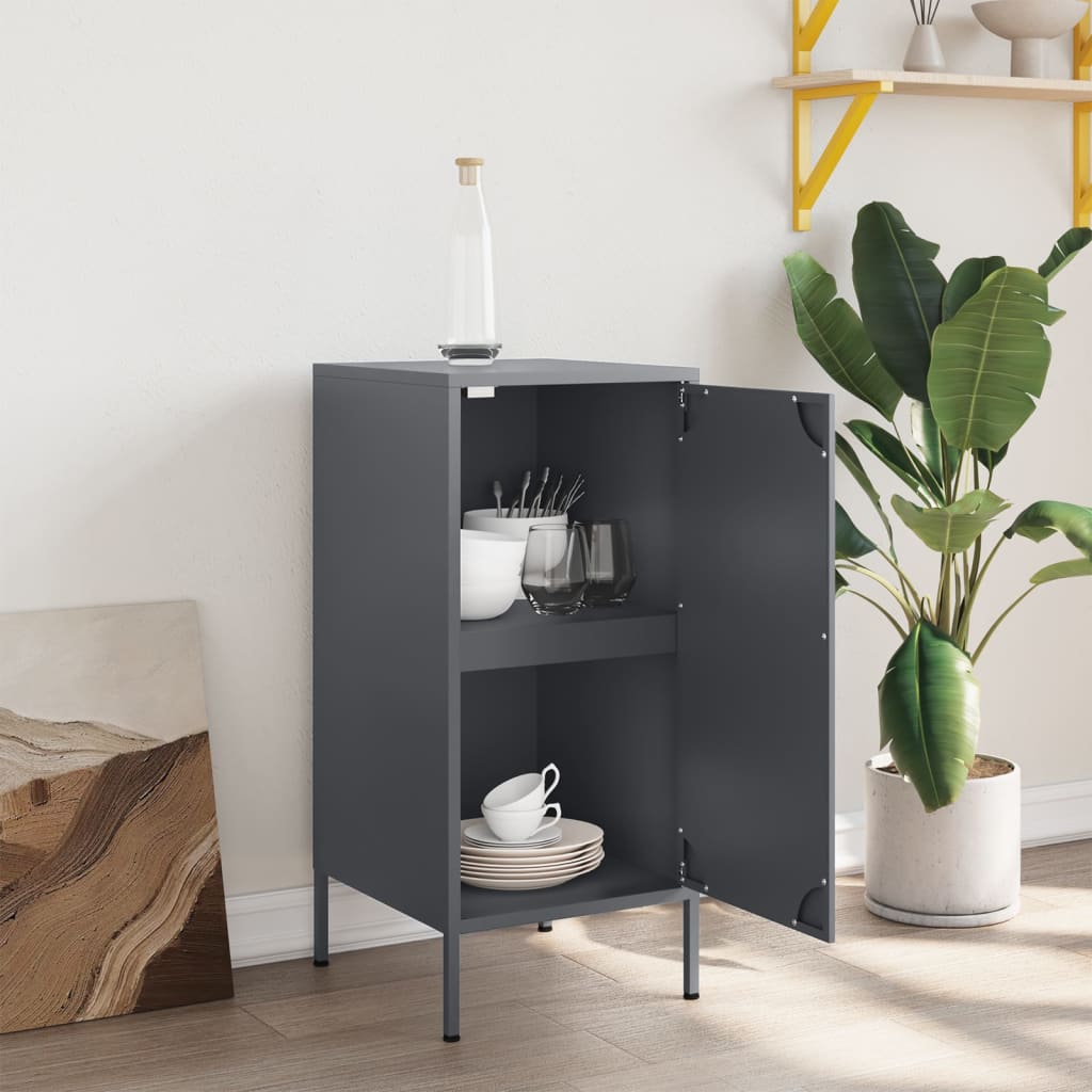 Dressoir 36x39x79 cm staal antracietkleurig is nu te koop bij PeponiXL, paradijselijk wonen!