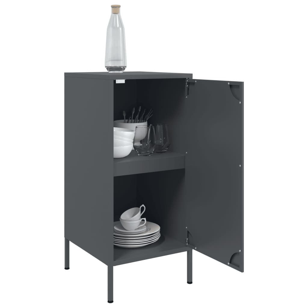 Dressoir 36x39x79 cm staal antracietkleurig is nu te koop bij PeponiXL, paradijselijk wonen!