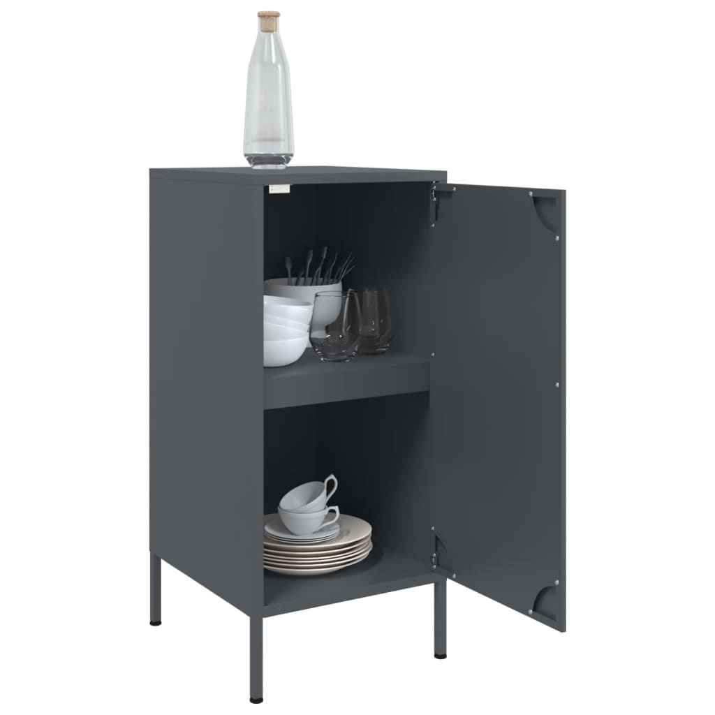 Dressoirs 2 st 36x39x79 cm staal antracietkleurig is nu te koop bij PeponiXL, paradijselijk wonen!