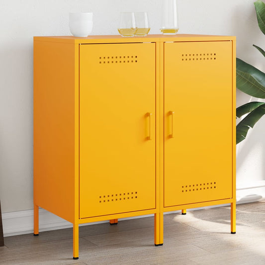Dressoirs 2 st 36x39x79 cm staal mosterdgeel is nu te koop bij PeponiXL, paradijselijk wonen!