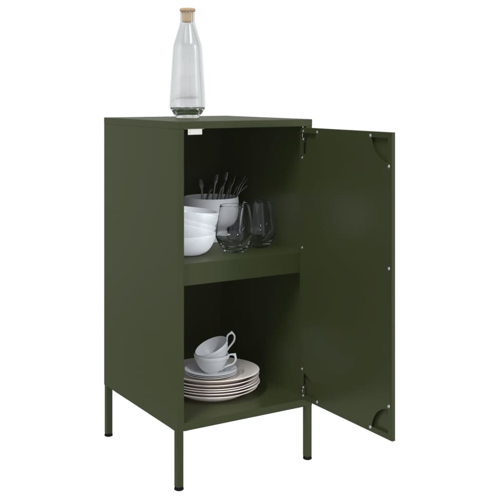Dressoirs 2 st 36x39x79 cm staal olijfgroen is nu te koop bij PeponiXL, paradijselijk wonen!