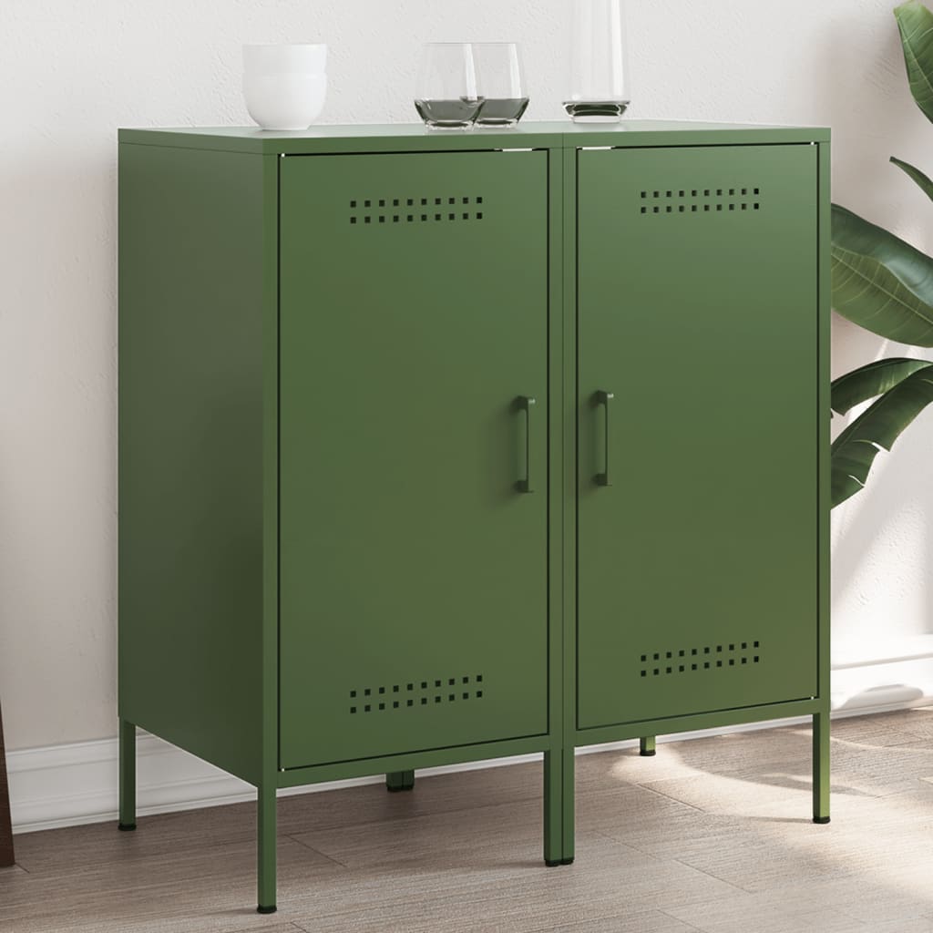 Dressoirs 2 st 36x39x79 cm staal olijfgroen is nu te koop bij PeponiXL, paradijselijk wonen!