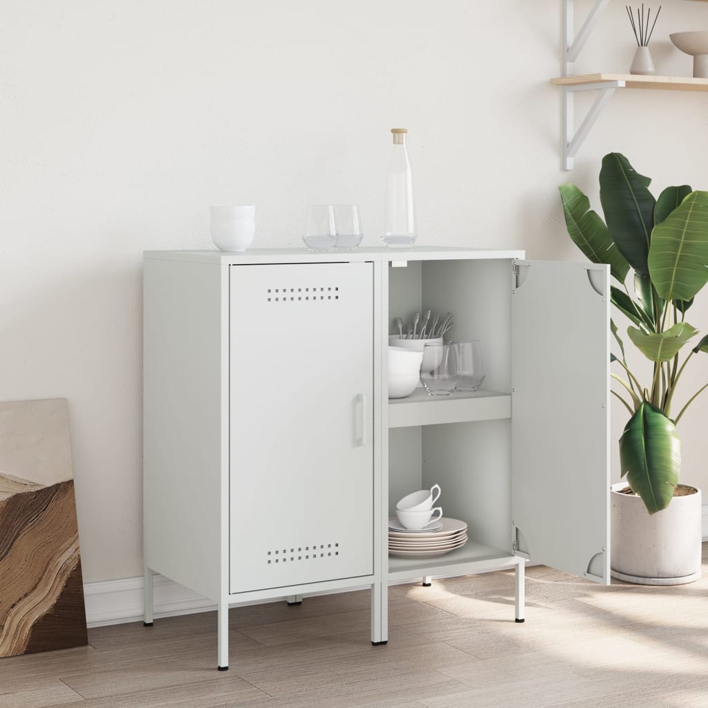 Dressoirs 2 st 36x39x79 cm staal wit is nu te koop bij PeponiXL, paradijselijk wonen!