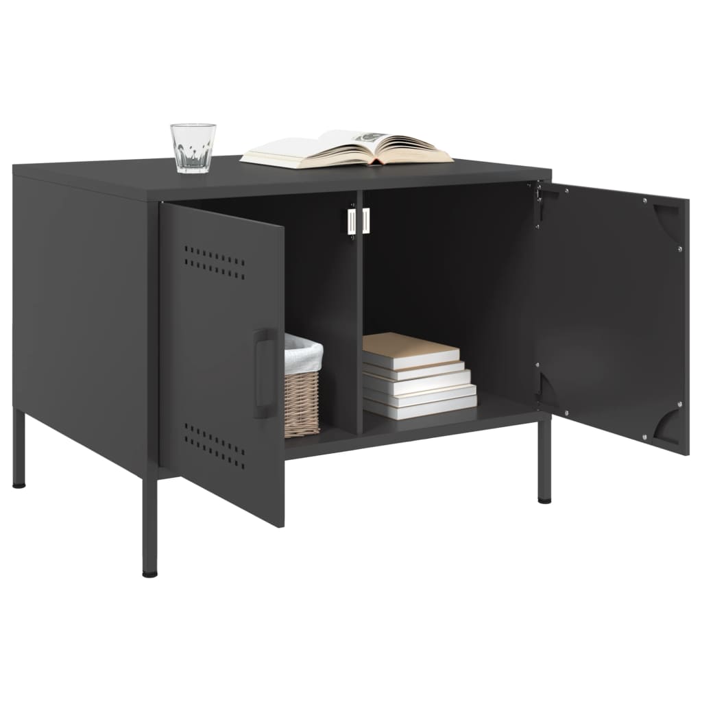 Salontafel 68x50x50,5 cm staal zwart is nu te koop bij PeponiXL, paradijselijk wonen!