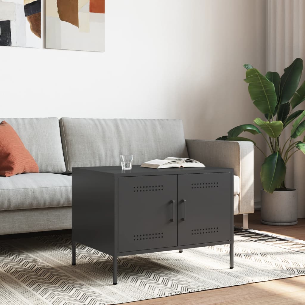 Salontafel 68x50x50,5 cm staal zwart is nu te koop bij PeponiXL, paradijselijk wonen!