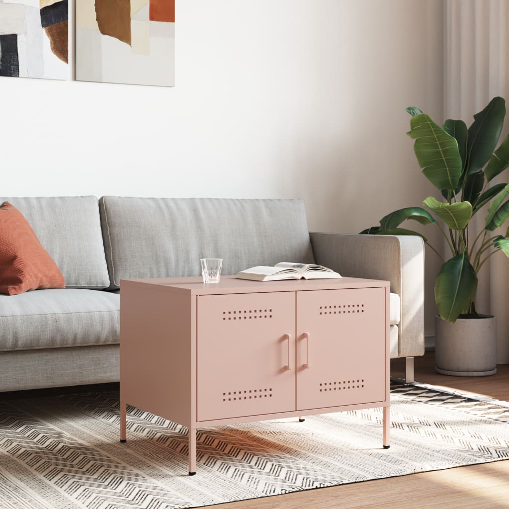 Salontafel 68x50x50,5 cm staal roze is nu te koop bij PeponiXL, paradijselijk wonen!