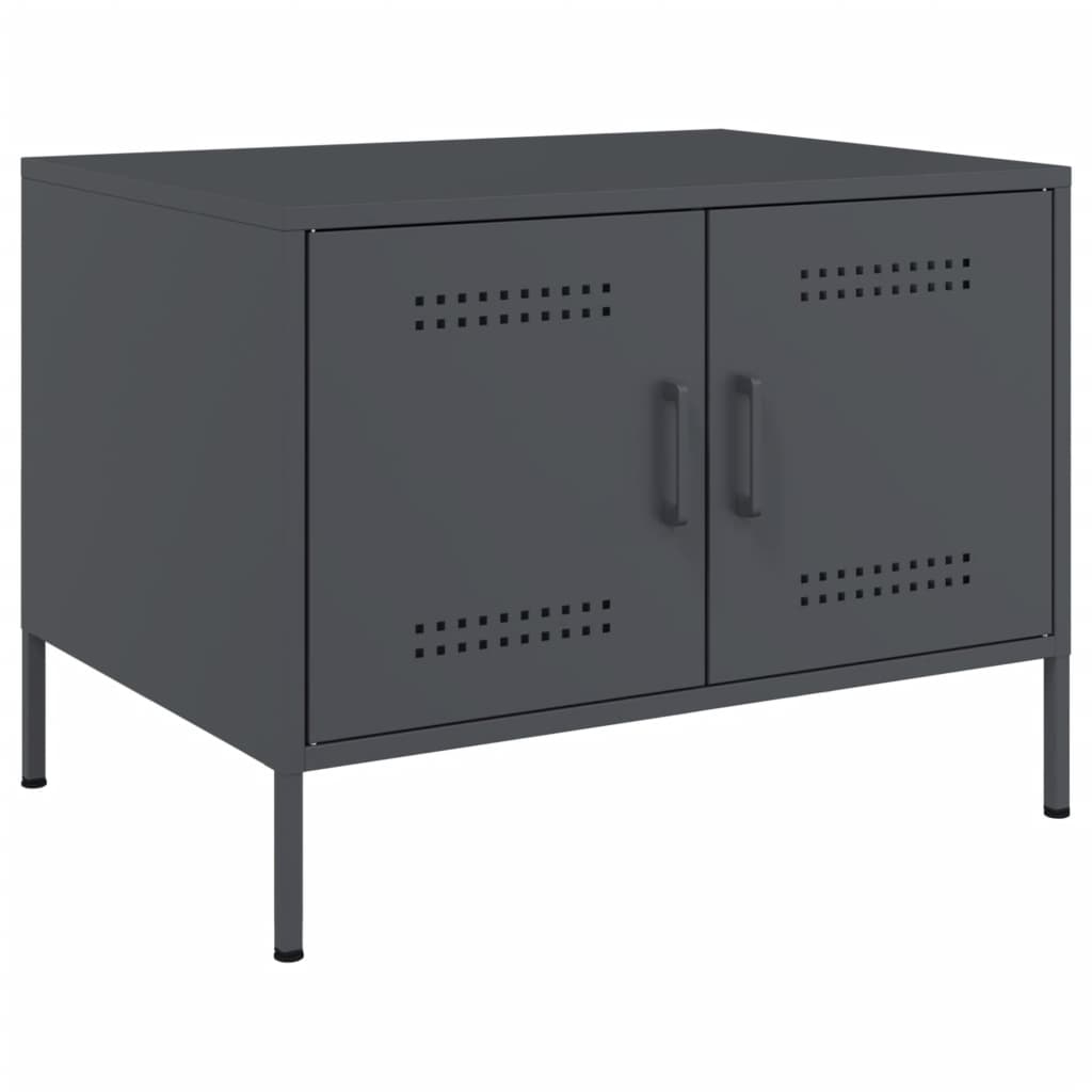 Salontafel 68x50x50,5 cm staal antracietkleurig is nu te koop bij PeponiXL, paradijselijk wonen!