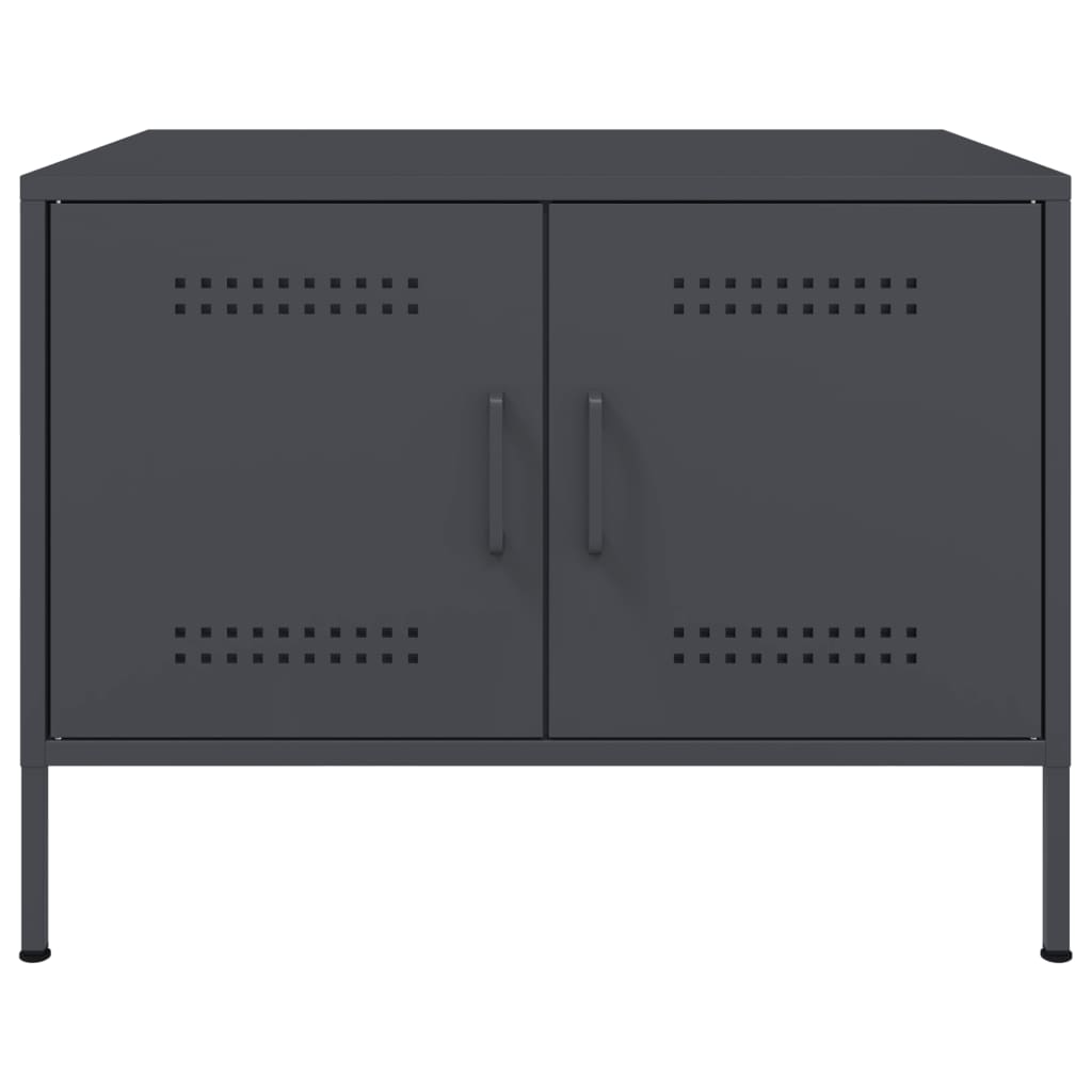 Salontafel 68x50x50,5 cm staal antracietkleurig is nu te koop bij PeponiXL, paradijselijk wonen!