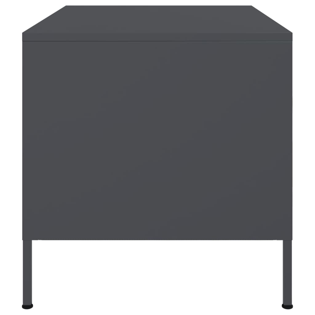 Salontafel 68x50x50,5 cm staal antracietkleurig is nu te koop bij PeponiXL, paradijselijk wonen!