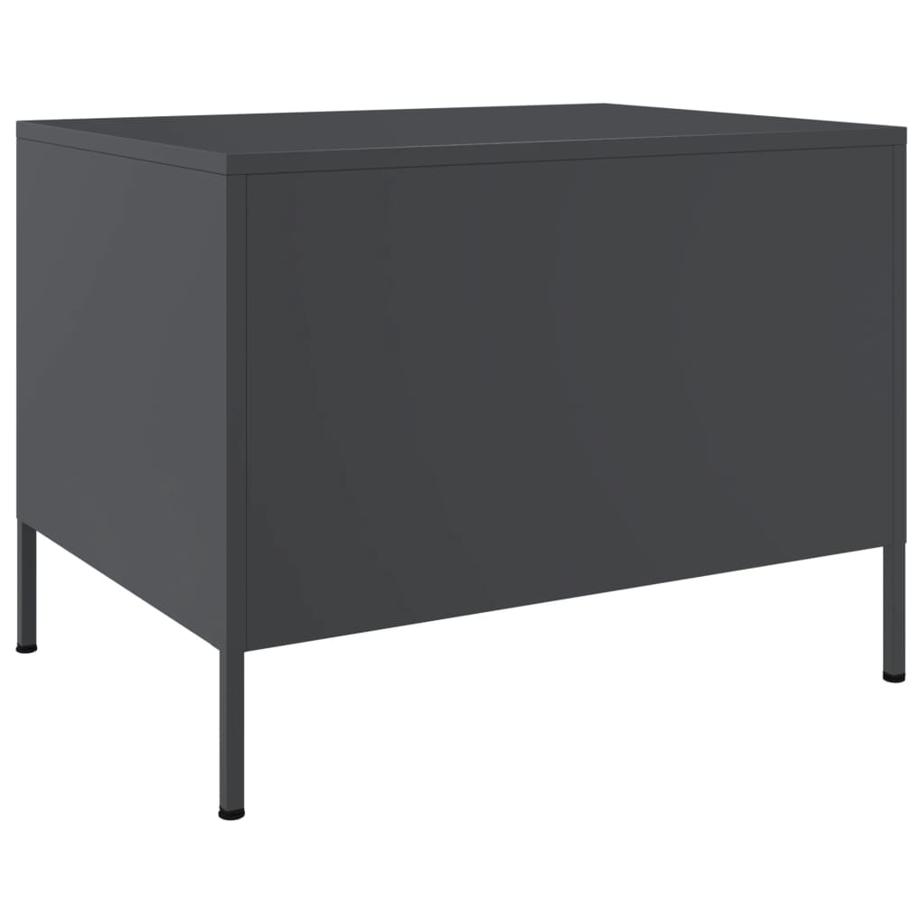 Salontafel 68x50x50,5 cm staal antracietkleurig is nu te koop bij PeponiXL, paradijselijk wonen!
