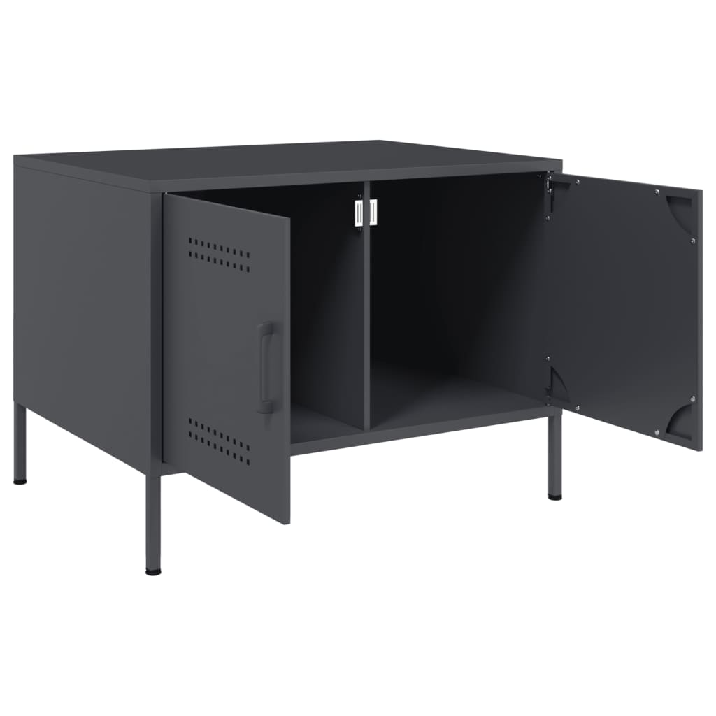 Salontafel 68x50x50,5 cm staal antracietkleurig is nu te koop bij PeponiXL, paradijselijk wonen!