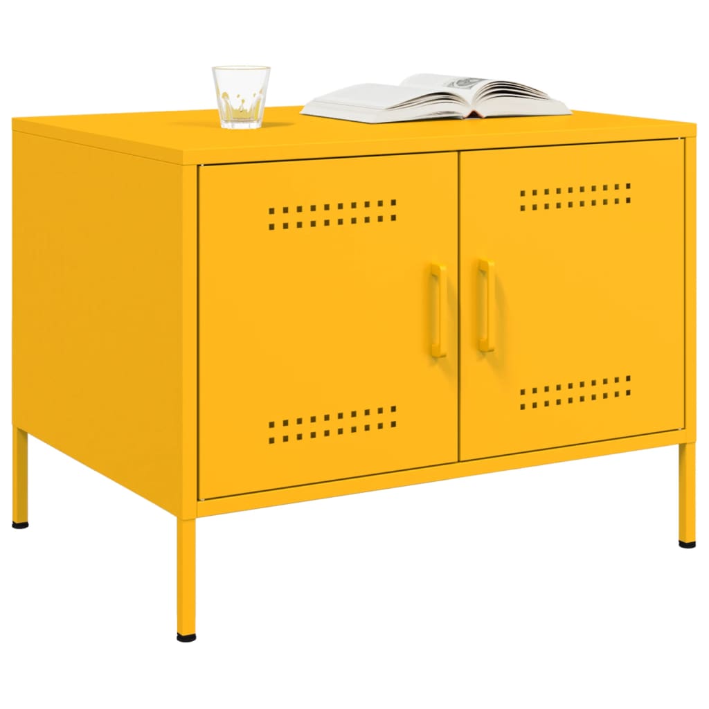 Salontafel 68x50x50,5 cm staal mosterdgeel is nu te koop bij PeponiXL, paradijselijk wonen!