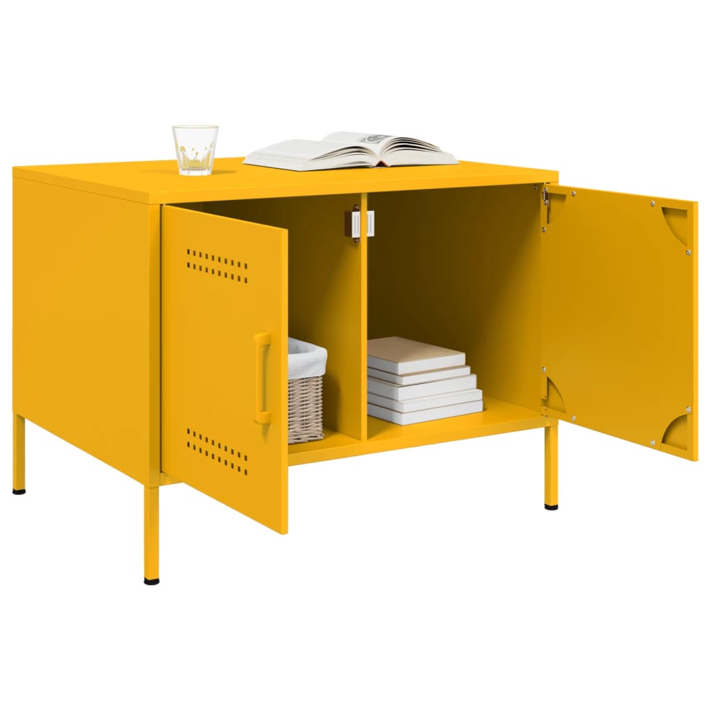 Salontafel 68x50x50,5 cm staal mosterdgeel is nu te koop bij PeponiXL, paradijselijk wonen!