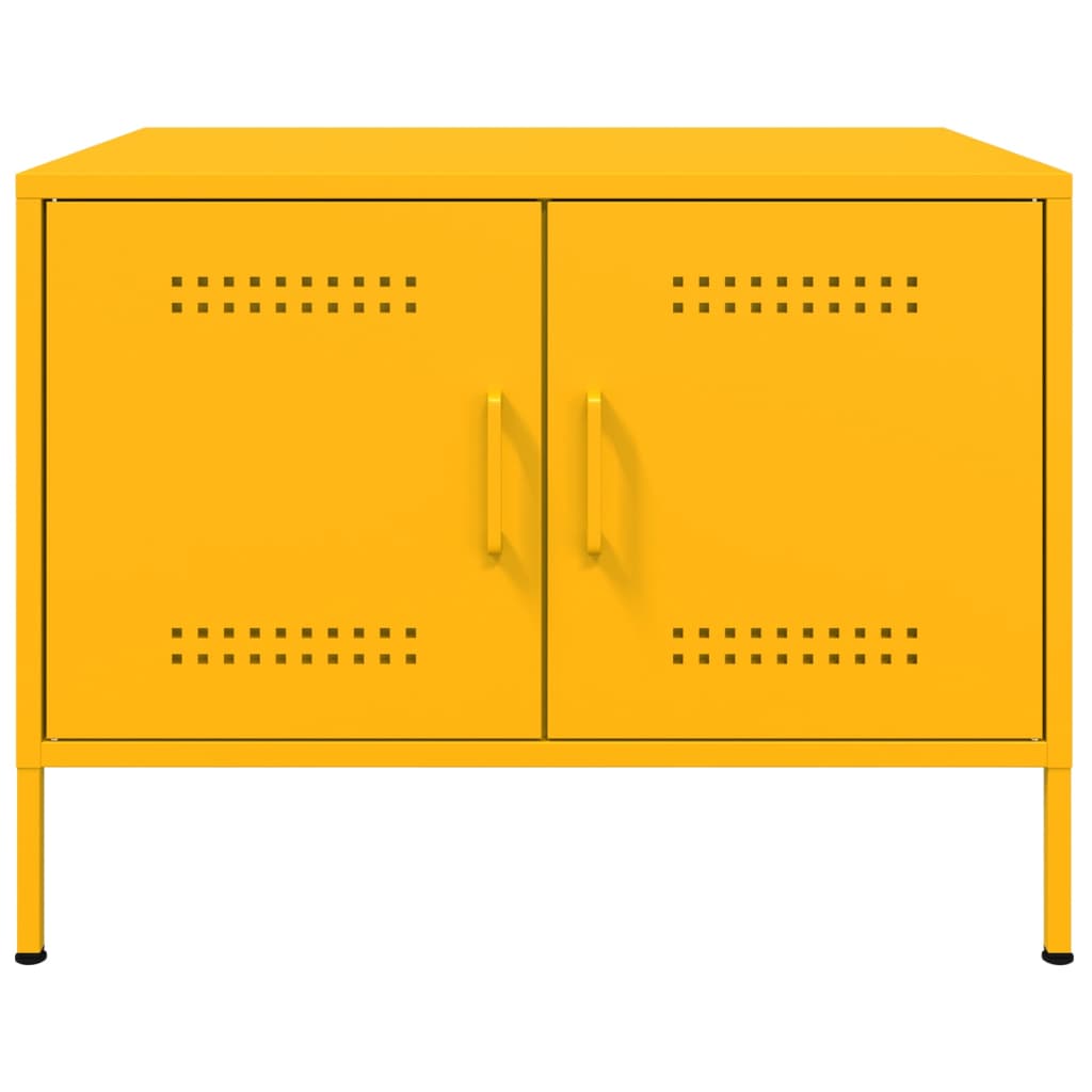 Salontafel 68x50x50,5 cm staal mosterdgeel is nu te koop bij PeponiXL, paradijselijk wonen!