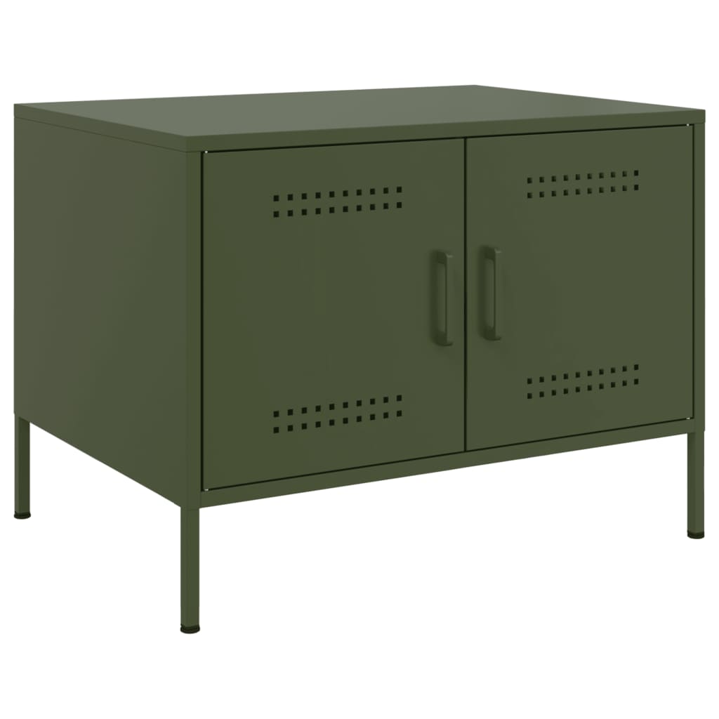 Salontafel 68x50x50,5 cm staal olijfgroen is nu te koop bij PeponiXL, paradijselijk wonen!