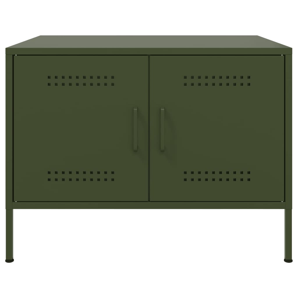 Salontafel 68x50x50,5 cm staal olijfgroen is nu te koop bij PeponiXL, paradijselijk wonen!