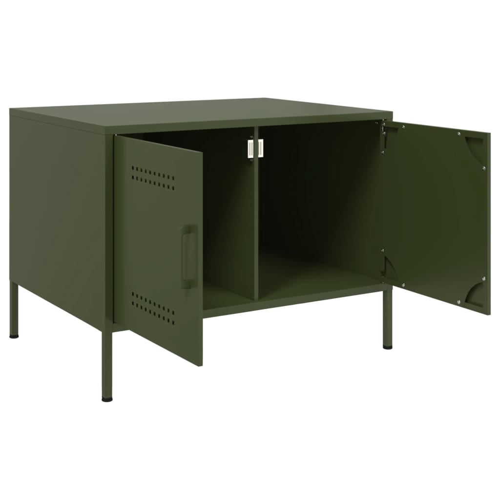 Salontafel 68x50x50,5 cm staal olijfgroen is nu te koop bij PeponiXL, paradijselijk wonen!