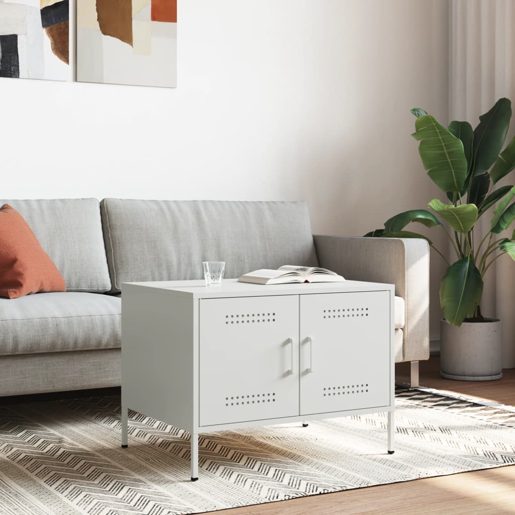 Salontafel 68x50x50,5 cm staal wit is nu te koop bij PeponiXL, paradijselijk wonen!