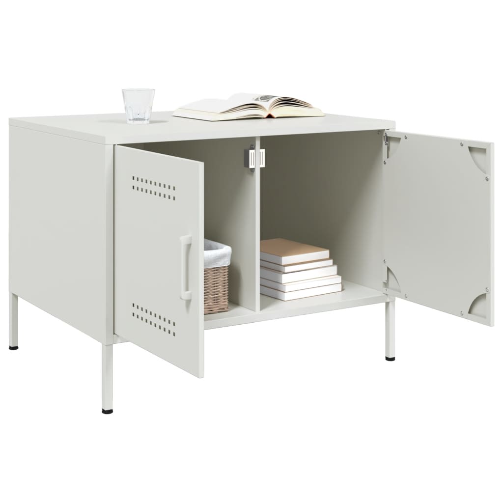 Salontafel 68x50x50,5 cm staal wit is nu te koop bij PeponiXL, paradijselijk wonen!
