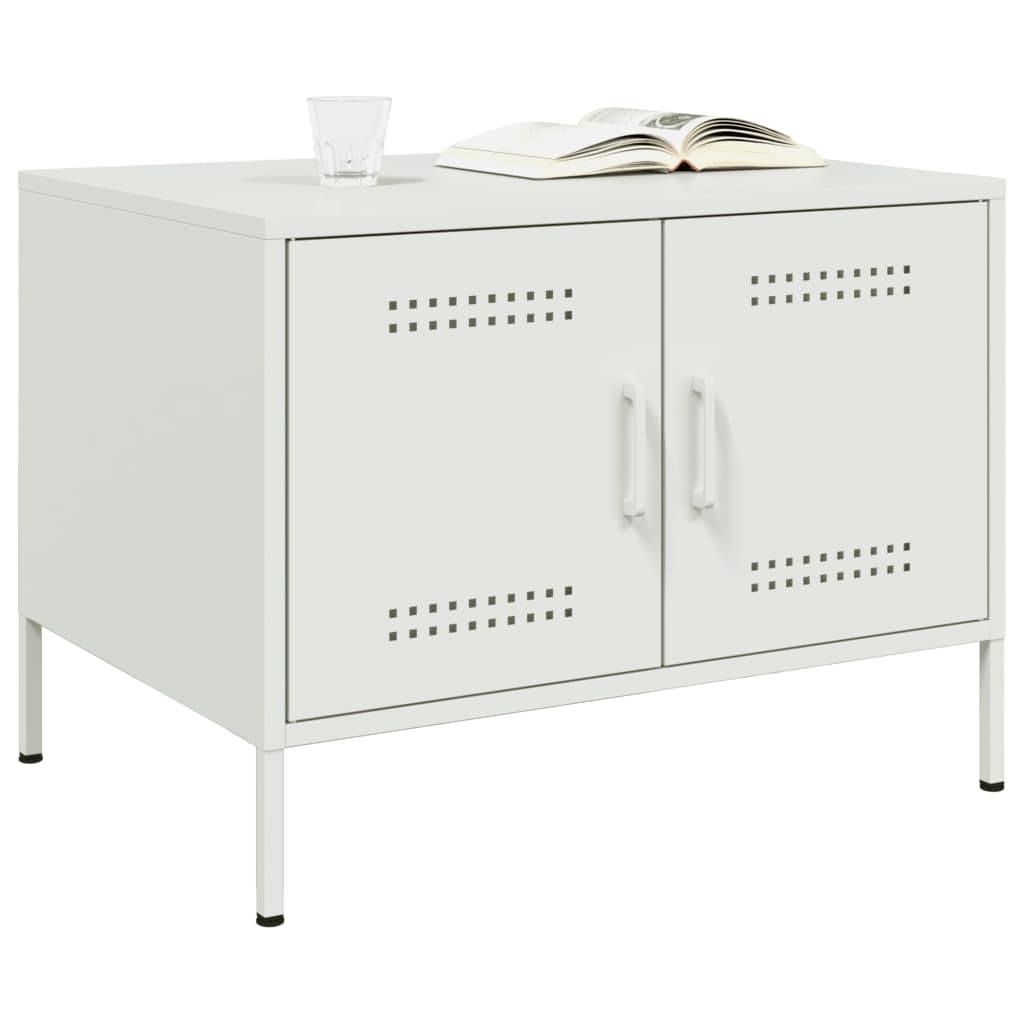 Salontafel 68x50x50,5 cm staal wit is nu te koop bij PeponiXL, paradijselijk wonen!