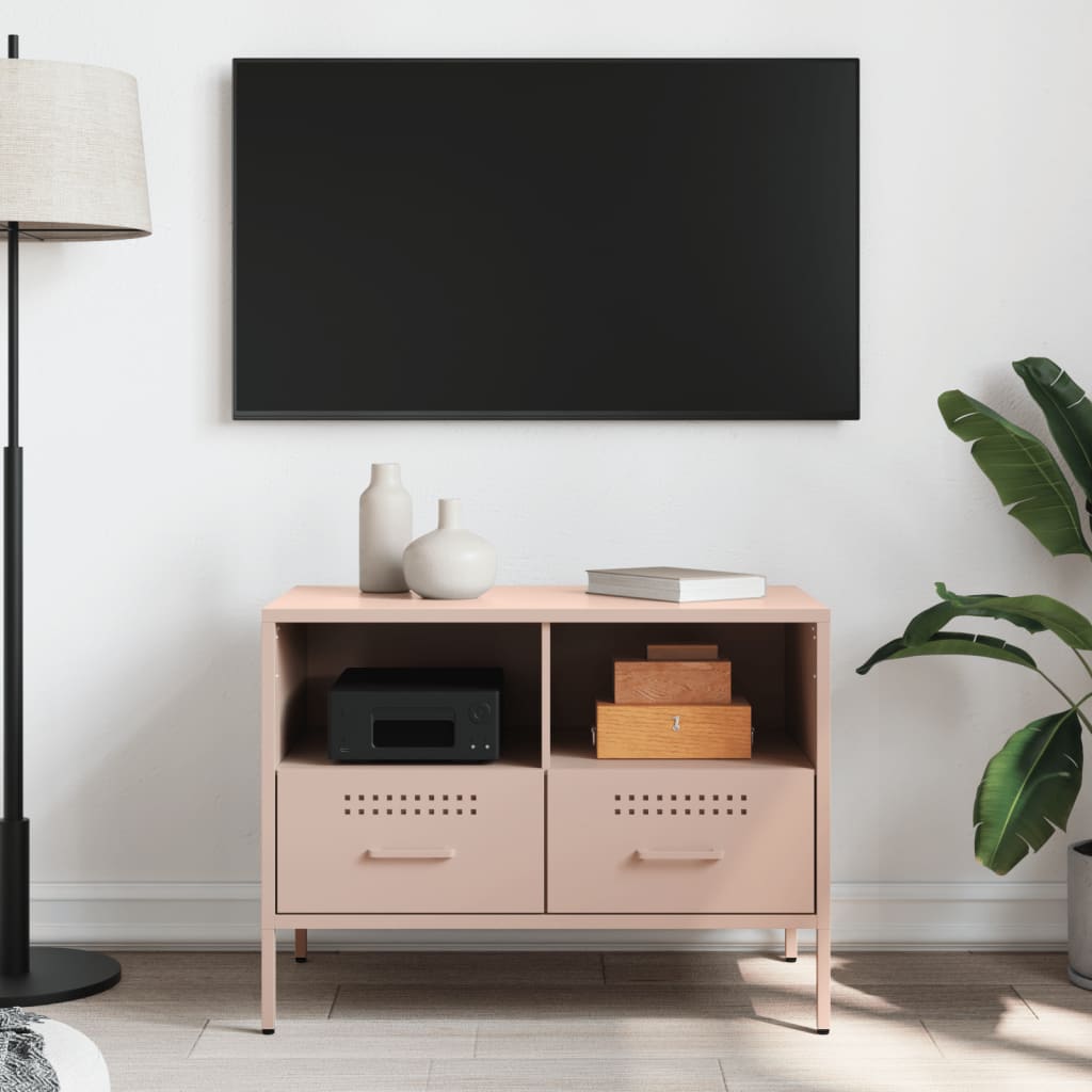Tv-meubel 68x39x50,5 cm staal roze is nu te koop bij PeponiXL, paradijselijk wonen!