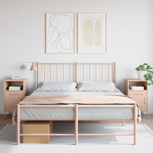 Nachtkastjes 2 st 36x39x68 cm staal roze is nu te koop bij PeponiXL, paradijselijk wonen!