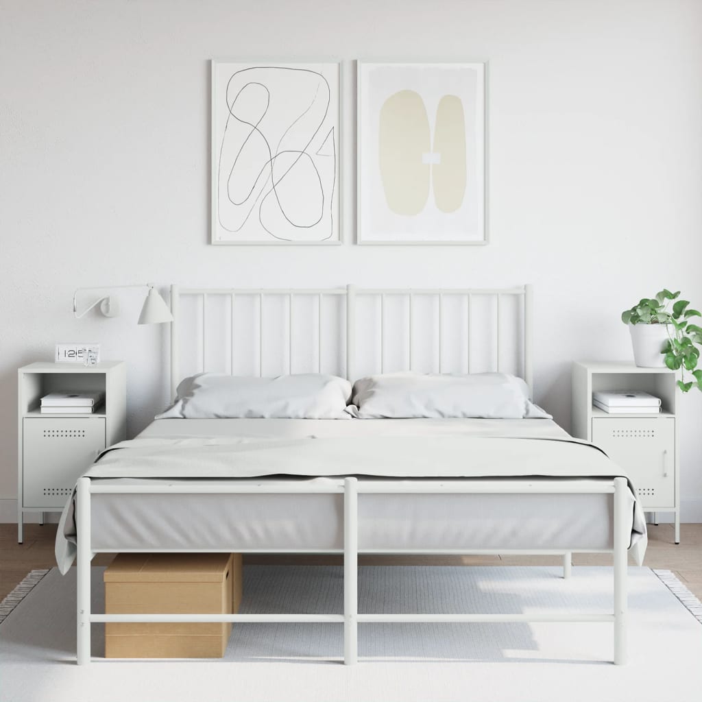 Nachtkastjes 2 st 36x39x68 cm staal wit is nu te koop bij PeponiXL, paradijselijk wonen!