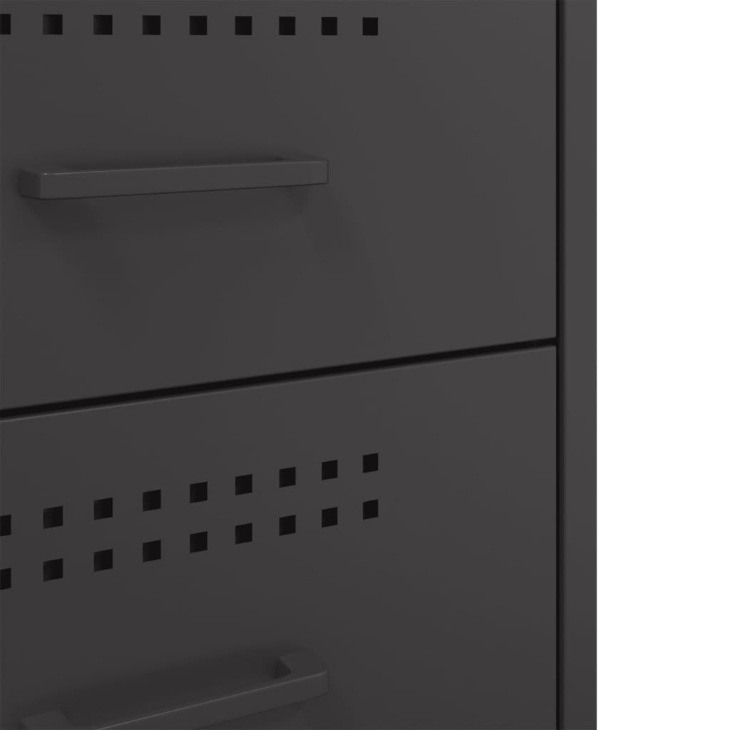 Nachtkastje 36x39x68 cm staal zwart is nu te koop bij PeponiXL, paradijselijk wonen!