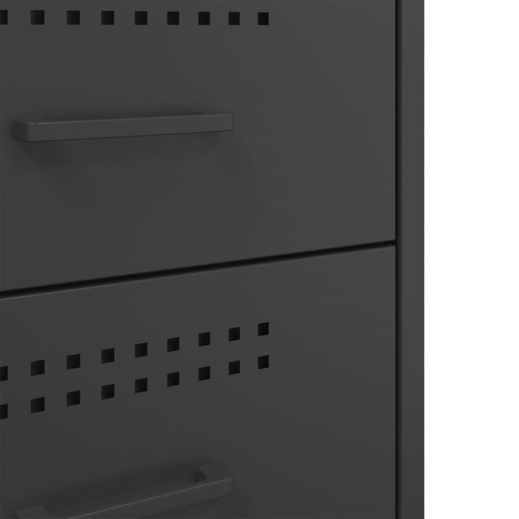 Nachtkastjes 2 st 36x39x68 cm staal zwart is nu te koop bij PeponiXL, paradijselijk wonen!