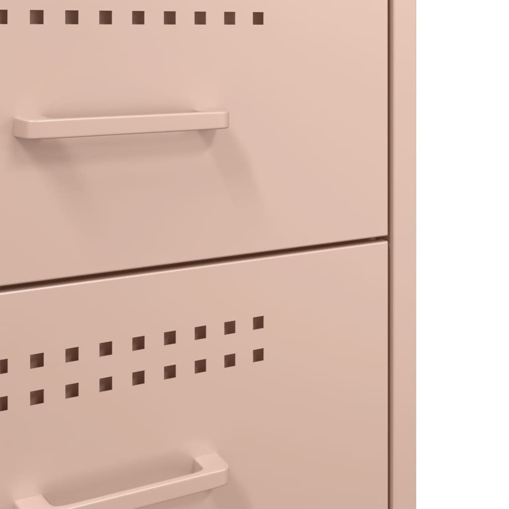 Nachtkastje 36x39x68 cm staal roze is nu te koop bij PeponiXL, paradijselijk wonen!