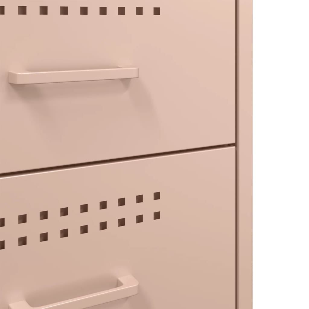 Nachtkastjes 2 st 36x39x68 cm staal roze is nu te koop bij PeponiXL, paradijselijk wonen!