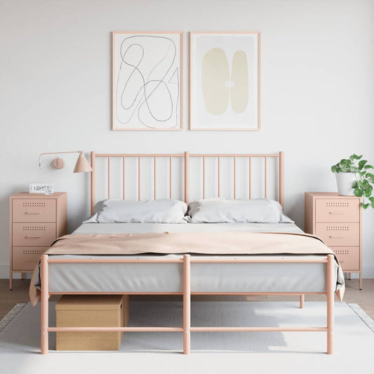 Nachtkastjes 2 st 36x39x68 cm staal roze is nu te koop bij PeponiXL, paradijselijk wonen!