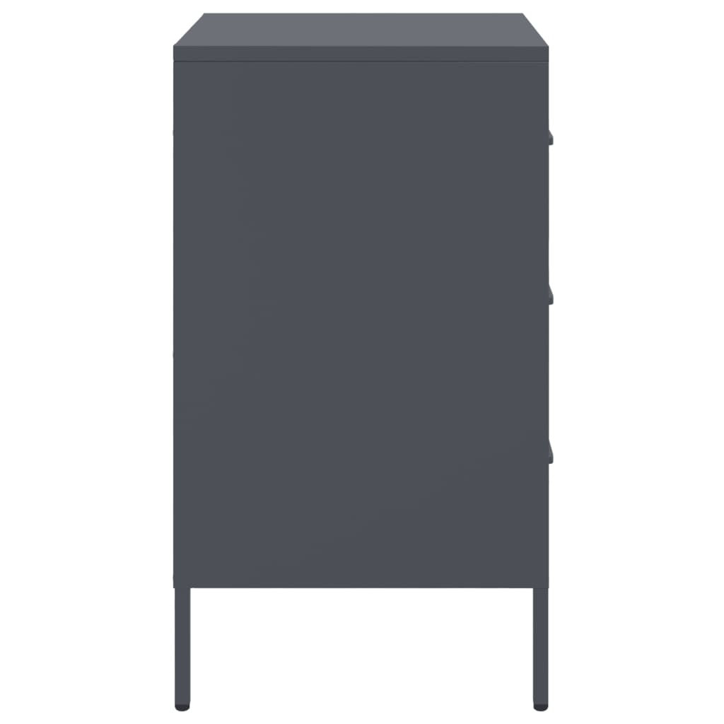 Nachtkastjes 2 st 36x39x68 cm staal antracietkleurig is nu te koop bij PeponiXL, paradijselijk wonen!