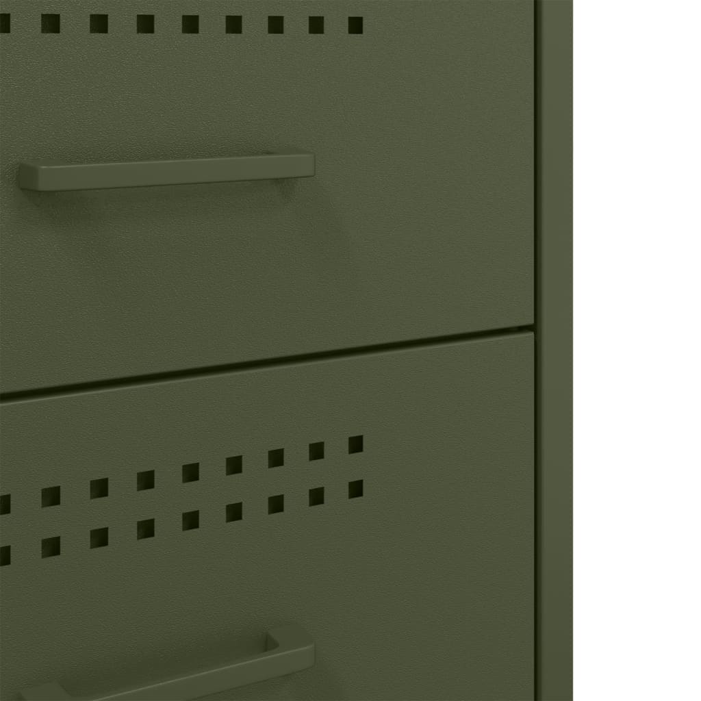 Nachtkastjes 2 st 36x39x68 cm staal olijfgroen is nu te koop bij PeponiXL, paradijselijk wonen!
