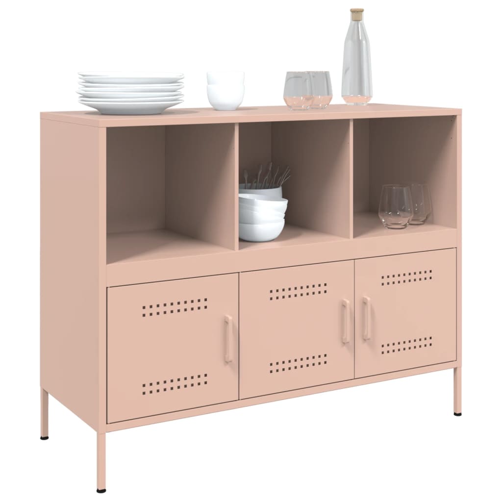Dressoir 100,5x39x79 cm staal roze is nu te koop bij PeponiXL, paradijselijk wonen!