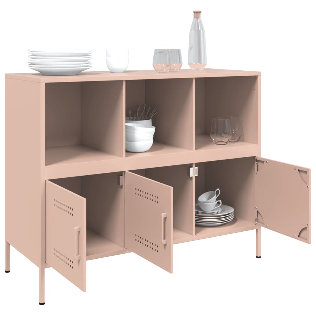 Dressoir 100,5x39x79 cm staal roze is nu te koop bij PeponiXL, paradijselijk wonen!