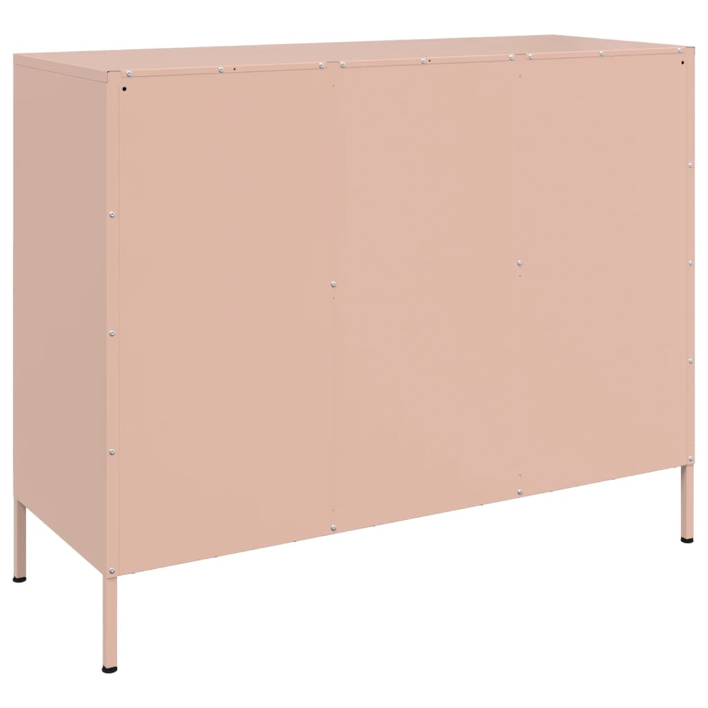 Dressoir 100,5x39x79 cm staal roze is nu te koop bij PeponiXL, paradijselijk wonen!